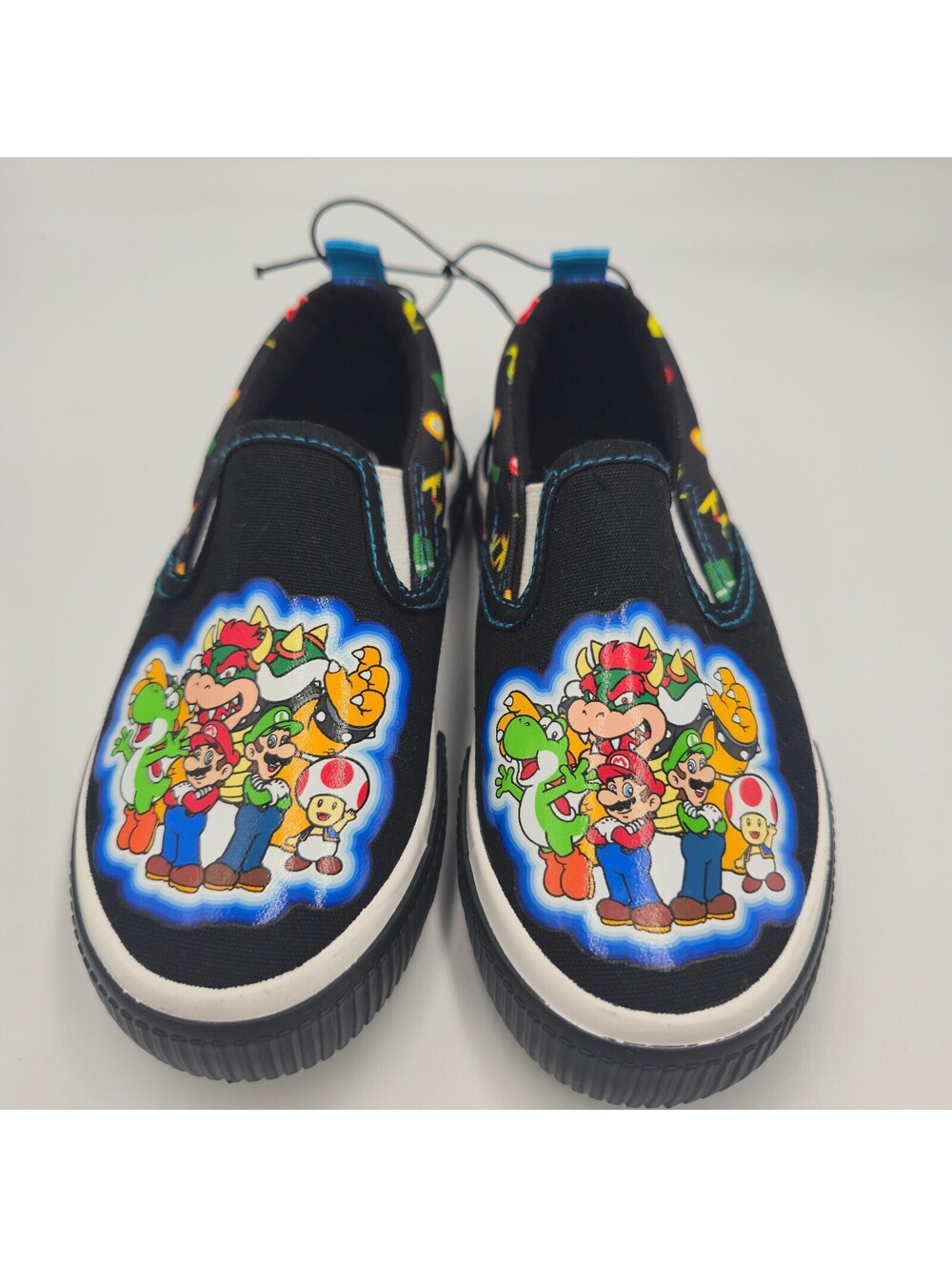 NEW Ground Up Super Mario Bros Kids Slip-On Sneakers Black Size 11 - Picture 2 of 5
